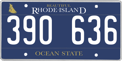 RI license plate 390636
