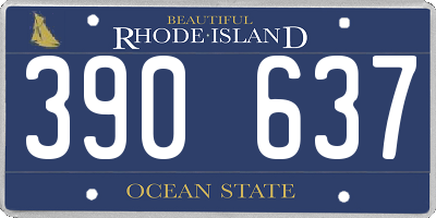 RI license plate 390637