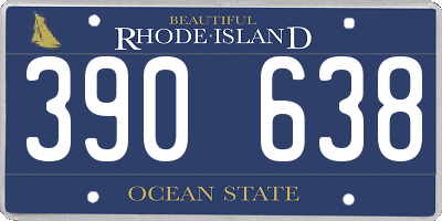 RI license plate 390638