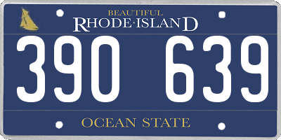 RI license plate 390639