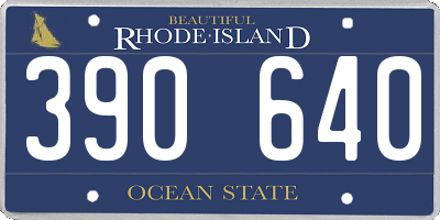RI license plate 390640