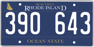 RI license plate 390643