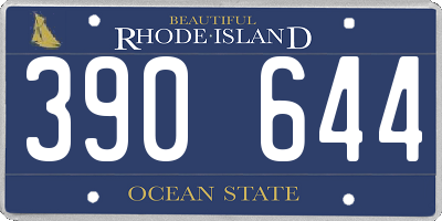 RI license plate 390644