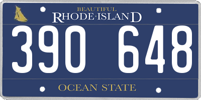 RI license plate 390648