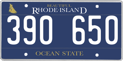 RI license plate 390650