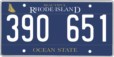 RI license plate 390651