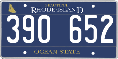 RI license plate 390652