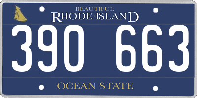 RI license plate 390663