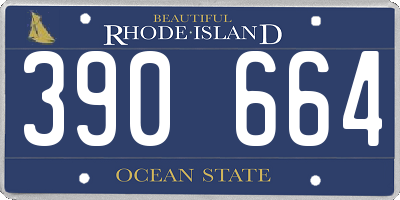RI license plate 390664