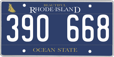 RI license plate 390668
