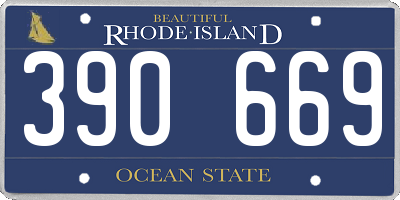 RI license plate 390669