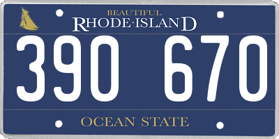 RI license plate 390670