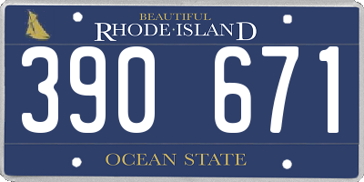 RI license plate 390671