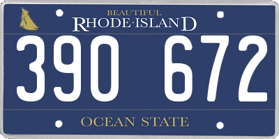 RI license plate 390672