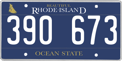 RI license plate 390673