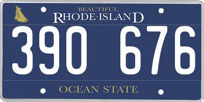 RI license plate 390676