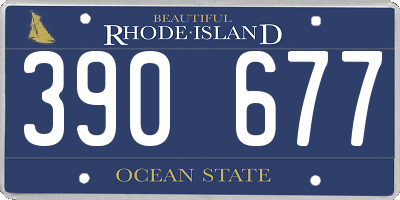RI license plate 390677