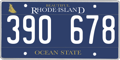 RI license plate 390678