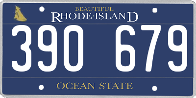 RI license plate 390679