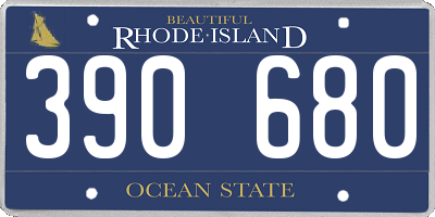 RI license plate 390680