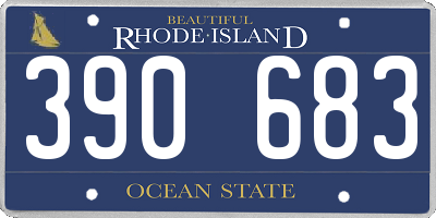 RI license plate 390683