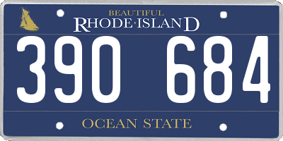 RI license plate 390684