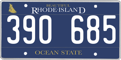 RI license plate 390685