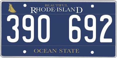 RI license plate 390692