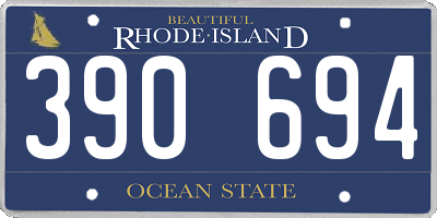 RI license plate 390694