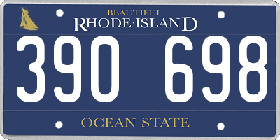 RI license plate 390698
