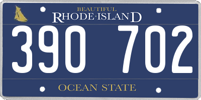 RI license plate 390702