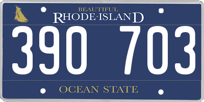 RI license plate 390703