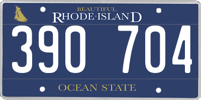 RI license plate 390704