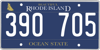 RI license plate 390705