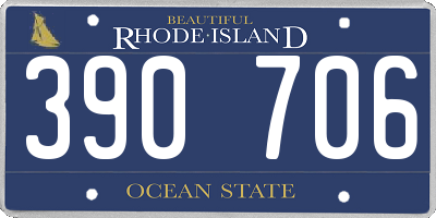 RI license plate 390706