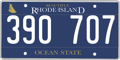 RI license plate 390707