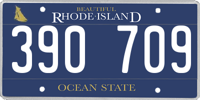 RI license plate 390709
