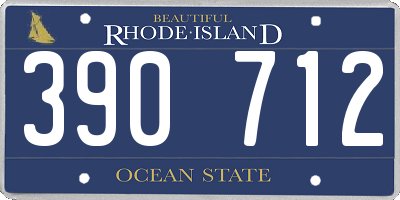 RI license plate 390712
