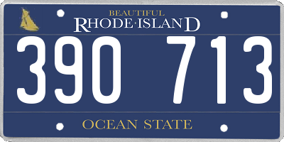 RI license plate 390713