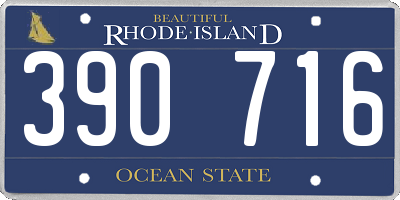 RI license plate 390716