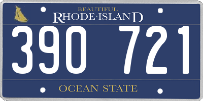 RI license plate 390721