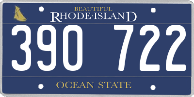 RI license plate 390722