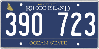 RI license plate 390723
