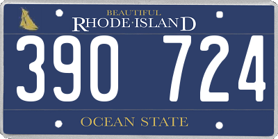 RI license plate 390724