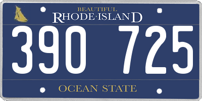 RI license plate 390725