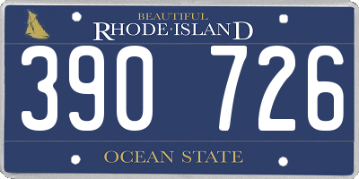 RI license plate 390726