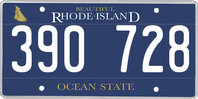 RI license plate 390728