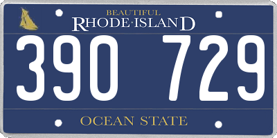 RI license plate 390729
