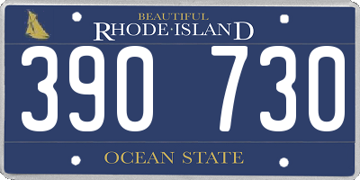 RI license plate 390730