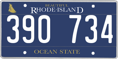 RI license plate 390734